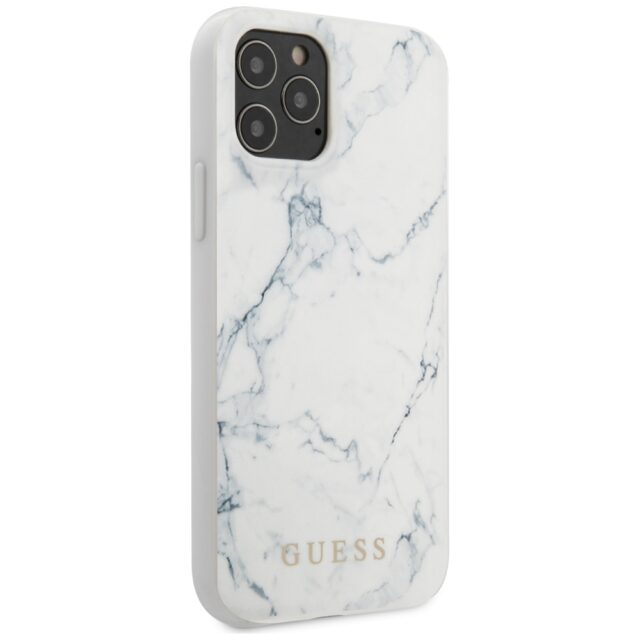 Guess GUHCP12LPCUMAWH iPhone 12 Pro Max 6,7" white hardcase Marble - imagine 5