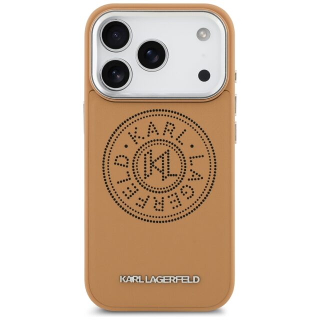 Karl Lagerfeld Point & Metal Logo MagSafe Case for iPhone 17 Pro Brown - imagine 3