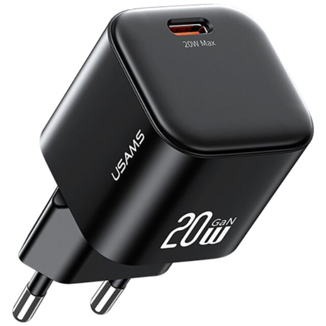 Wall Charger USAMS JO Series CC260 20W USB-C + 1m USB-C/Lightning Cable White - imagine 2