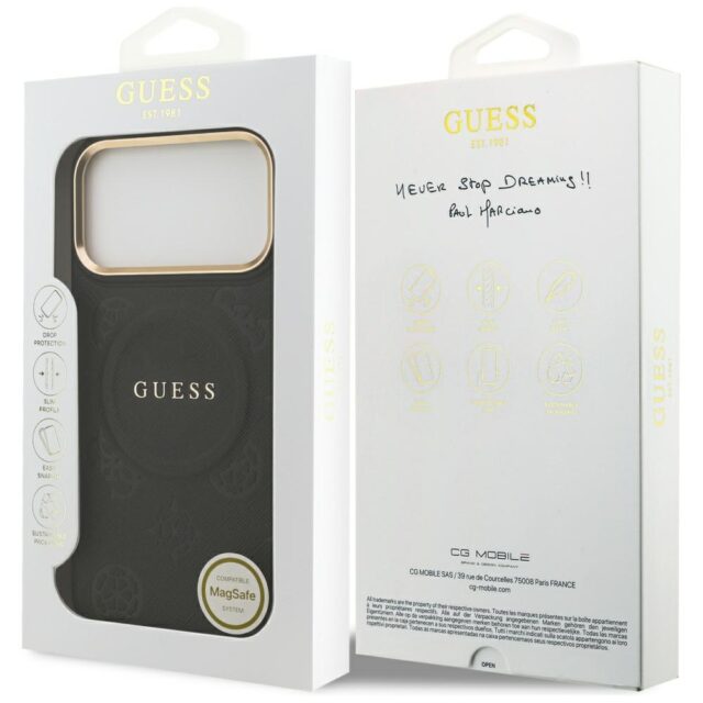 Case Guess Peony Hot Stamp MagSafe for iPhone 17 Pro Max black - imagine 8