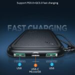 USAMS Powerbank PB56 10000mAh 22.5W 2xQC3.0 + PD Fast Charge black 10KCD15101 (US-CD151) - imagine 3
