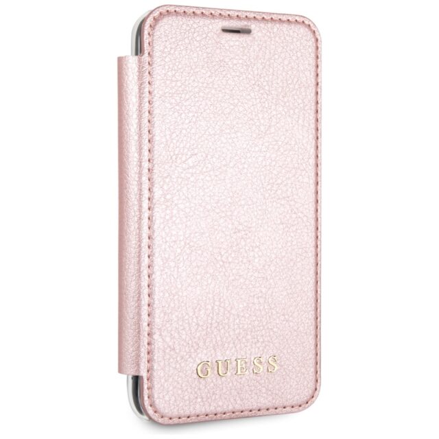 Guess GUFLBKPXIGLTRG iPhone X/Xs rose gold book Iridescent - imagine 4