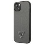 Guess GUHCP14SPSATLG iPhone 14 / 15 / 13 6.1" silver hardcase SaffianoTriangle Logo - imagine 2