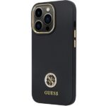 Guess GUHCP13LM4DGPK iPhone 13 Pro / 13 6.1" black hardcase Silicone Logo Strass 4G - imagine 2