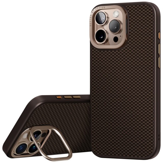 Case UNIQ Keva Max for iPhone 16 Pro Max Magclick Charging Camera Stand brown - imagine 2