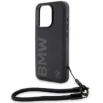 Case BMW BMHCP15L23RMRLK iPhone 15 Pro 6.1" black hardcase Signature Leather Wordmark Cord - imagine 5