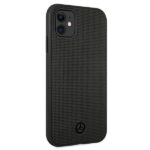 Mercedes MEHCN61MBLBK iPhone 11 black hardcase Leather Meshed Metal Logo - imagine 4