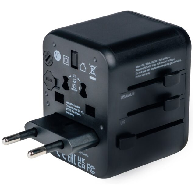 Verbatim Travel Adapter EU/UK/US 2xUSB-A UTA-01 black 49543 - imagine 5
