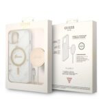 Guess Set GUBPP14SHMEACSH Case+Charger iPhone 14 / 15 / 13 6,1" white hard case Marble MagS - imagine 10
