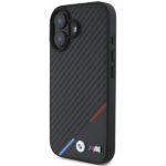 BMW BMHMP16S23PUDTK iPhone 16 6.1" black hardcase M Carbon Tricolor Line MagSafe - imagine 2