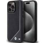 Case BMW BMHMP15L23PUCPK iPhone 15 Pro 6.1" black hardcase Perforated Twisted Line MagSafe