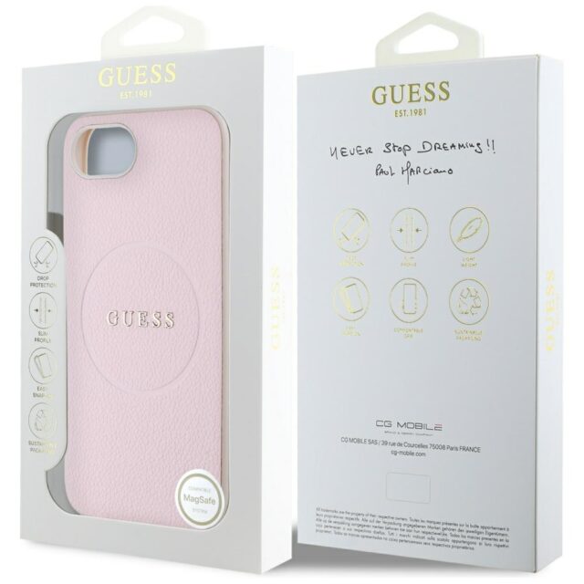 Case Guess Grained Ring MagSafe for iPhone 16e pink - imagine 8