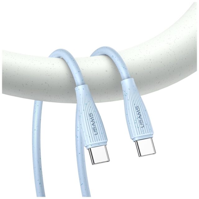 Cable USAMS Green Series SJ716 60W USB-C to USB-C 1m white - imagine 5