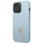 Guess GUHCP13XPS4MB iPhone 13 Pro Max 6,7" blue hardcase Saffiano 4G Small Metal Logo - imagine 2