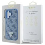 Guess GUHCP16SP4TDPB iPhone 16 6.1" blue hardcase Leather 4G Triangle Strass MagSafe - imagine 8
