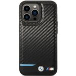 Case BMW BMHCP13X22NBCK iPhone 13 Pro Max 6.7" black hardcase Leather Carbon - imagine 3