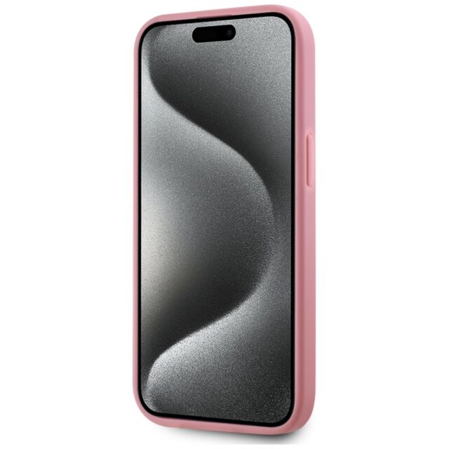 Case Karl Lagerfeld Wrinkled Metal Signature for iPhone 15 pink - imagine 5