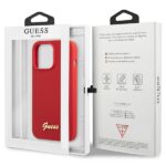 Guess GUHCP13XLSLMGRE iPhone 13 Pro Max 6.7" burgundy hard case Silicone Vintage Gold Logo - imagine 8