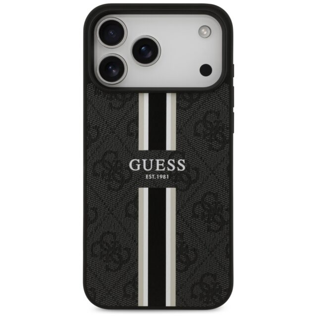 Case Guess 4G Printed Stripes MagSafe for iPhone 17 Pro Max black - imagine 3