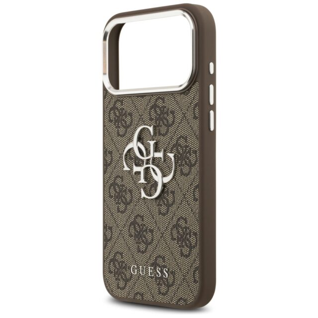 Case Guess 4G Big 4G Classic Logo for  iPhone 17 Pro Max brown silver - imagine 6