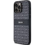 DKNY DKHCP14XPRTHSLK iPhone 14 Pro Max 6.7" black hardcase Leather Mono Stripe & Metal Logo - imagine 2