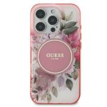 Guess GUHMP16XHFWBDCEP iPhone 16 Pro Max 6.9" pink hardcase IML Flower & Tonal Circle MagSafe - imagine 3