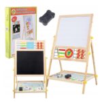 Extralink Toys | Double-sided Board for Kids | Chalk, Magnetic, Dry Erase, Abacus, Clock - imagine 3