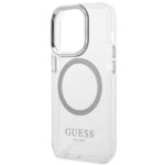 Guess GUHMP14LHTRMS iPhone 14 Pro 6,1" silver hard case Metal Outline Magsafe - imagine 6