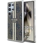 Guess GUHCS24LH4PSEGW S24 Ultra S928 brown hardcase IML 4G Gold Stripe