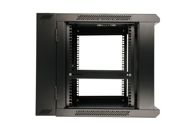 Extralink 12U 600x600 AZH Black | Rackmount cabinet | wall mounted, swing type - imagine 6