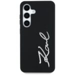 Case Karl Lagerfeld Silicone Metal Signature Logo Samsung Galaxy S25 black - imagine 3