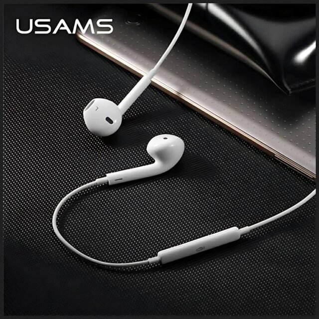USAMS Stereo Headphones EP-24 Lightning iPhone 7/8/X/XS/XS Max/XR white HSEP2401 - imagine 4
