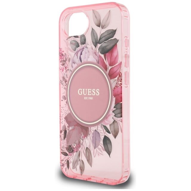 Case Guess IML Flowers MagSafe for iPhone 16e pink - imagine 6