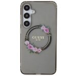 Guess GUHMS24MHFWFCK S24+ S926 black hardcase IML Flowers Wreath MagSafe - imagine 3