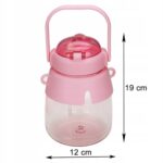 Extralink | Bottle for school, kindergarten | water bottle, with straw, strap, 1L, pink - imagine 7