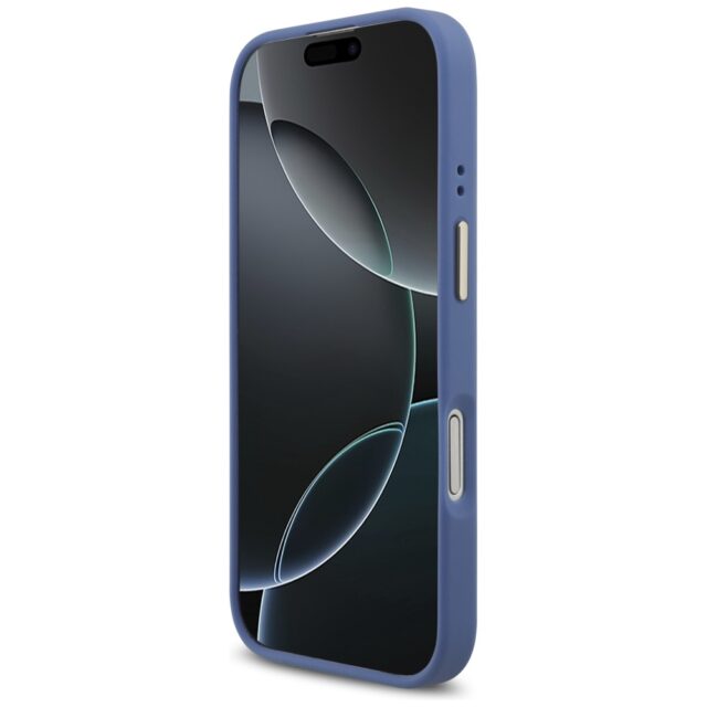 Guess 4G Strass Logo & Big Strap Metal Buttons MagSafe case for iPhone 17 blue - imagine 5