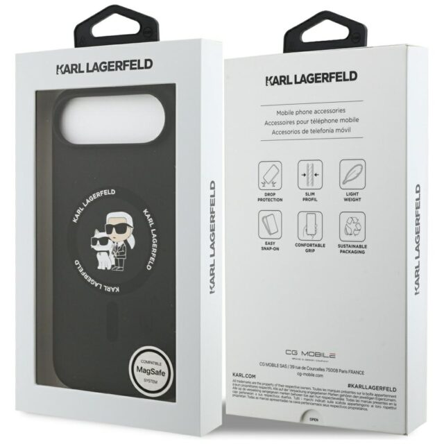 Karl Lagerfeld Silicone Karl&Choupette Ring MagSafe Case for iPhone Air Black - imagine 8