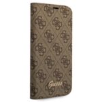 Guess GUBKP14SHG4SHW iPhone 14 / 15 / 13 6.1" brown book 4G Vintage Gold Logo - imagine 5