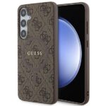 Guess GUHMS24MG4GFRW S24+ S926 brown hardcase 4G Collection Leather Metal Logo MagSafe