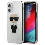 Karl Lagerfeld KLHCP12SPCUTRIKSL iPhone 12 mini 5,4" silver hardcase Glitter Ikonik Karl