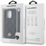 Case Karl Lagerfeld Quilted Initial Logo & Chain Strap for iPhone 16 Pro black - imagine 7