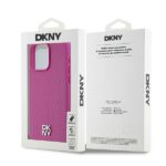 DKNY DKHMP15XPSHRPSP iPhone 15 Pro Max 6.7 inch pink hardcase Leather Monogram Pattern Metal Logo Ma - imagine 8