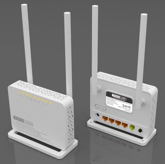 Totolink ND300 V2 | WiFi Router | 300Mb/s, 2,4GHz, 3x RJ45 100Mb/s,1x RJ11, ADSL2/2+, 2x 5dBi - imagine 5