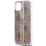 Guess GUHCP15SH4PSEGW iPhone 15 / 14 / 13 6.1"brown hardcase IML 4G Gold Stripe - imagine 6