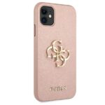 Guess GUHCN61SA4GGPI iPhone 11 6,1" / Xr pink hardcase Saffiano 4G Metal Logo - imagine 4