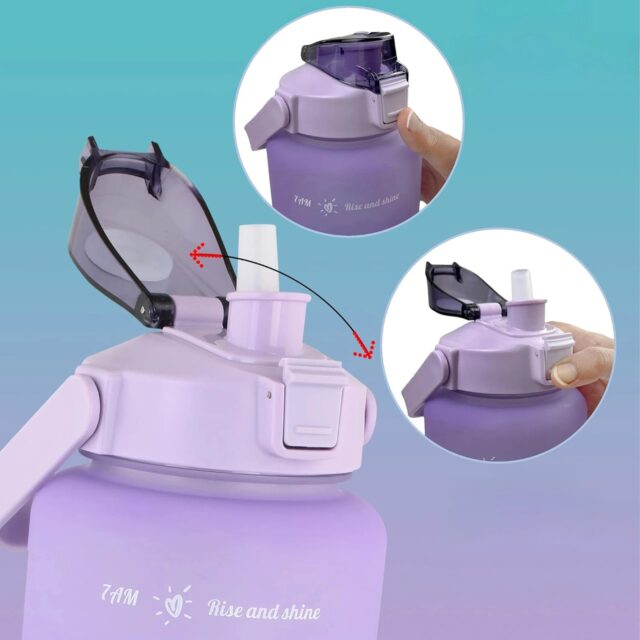 Extralink | Motivational Bottle | water bottle, 2000ml, purple-blue, BUT-992 - imagine 6