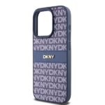 DKNY DKHCP15LPRTHSLB iPhone 15 Pro 6.1 inch blue hardcase Leather Mono Stripe & Metal Logo - imagine 6