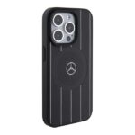 Mercedes MEHMP15L23RHSK iPhone 15 Pro 6.1" Black Hardcase Stripes Pattern Leather MagSafe - imagine 4