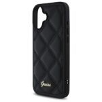 Guess GUHCP16SPSQSQSK iPhone 16 6.1" black hardcase Quiled Metal Logo - imagine 6