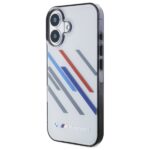 BMW BMHCP16M23HTRAG iPhone 16 Plus 6.7" grey hardcase Motorsport IML Random Stripes - imagine 2